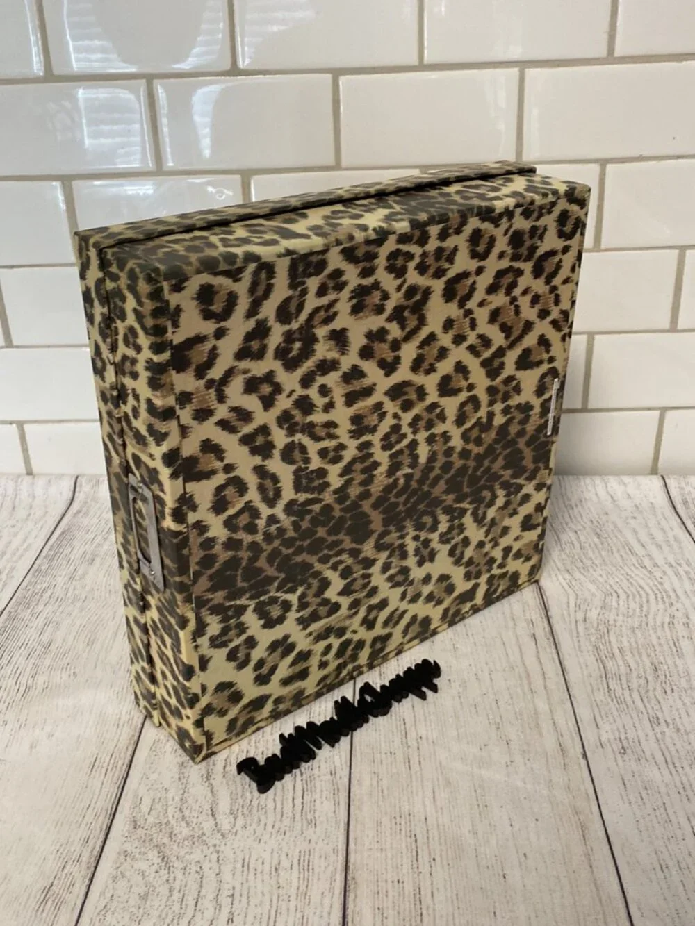 12x12 Leopard Print Kitsch Retro Inspired Photo Storage or Display Box